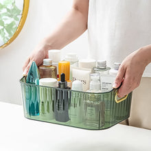 Premium Ribbed Transparent Storage Basket With Gold Handle  Multipurpose Kitchen Amp Home Organizer Box (25x14cm  4 Pc)