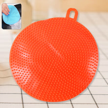 Red Silicone Dish Scrubber Sponge Mildew Free Non Stick Heat Resistant