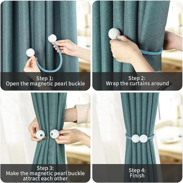 Polyester And Magnet Curtain (2 Pc)