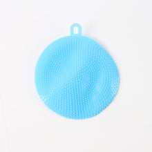 Sky Blue Silicone Dish Scrubber Sponge Mildew Free Non Stick Heat Resistant