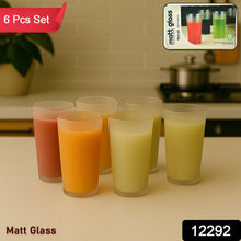 Matt Finish Glass Tumbler Set (Approx 300ml  6 Pc)