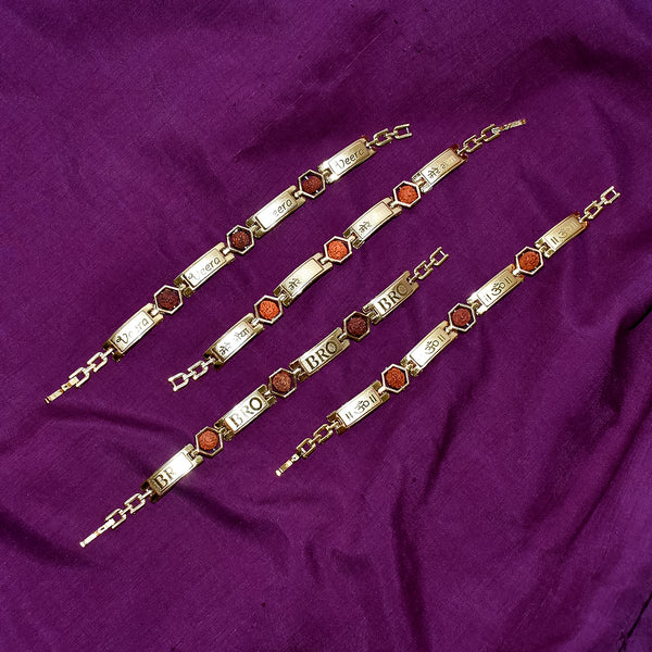 Gold Plated Hexa Bead Bracelet Rakhi For Brother  (1 Pc)