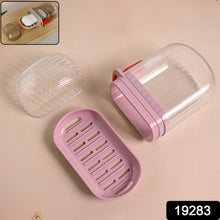 Multipurpose Plastic Soap Dish With Transparent Dust-proof Lid Sabudani (1 Pc)