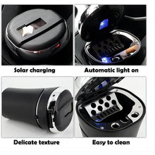 Solar Powered Led Car Ashtray With Flip Lid (1 Pc)