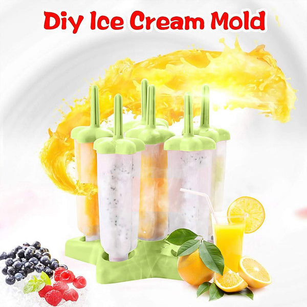 Plastic Ice Cream Molds With Lid (1 Set  6 Pc)