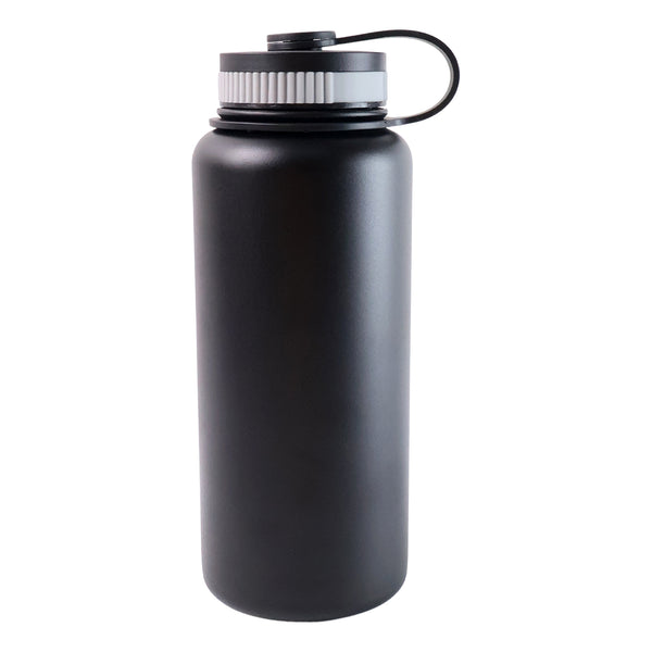Black Stainless Steel Double Wall Vacuum-insulated Drink Water Bottle (1000 Ml)