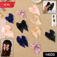 Premium Satin Bow Hair Clip Set For Girls And Women (10 Pc)