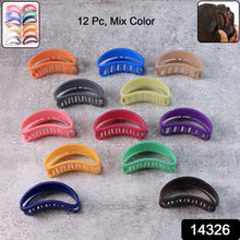 Plastic Hair Clamp Grip Simple Matte Hair Barrette Clamp (12 Pc)