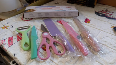 8174 Corrugated 6pc Kitchen Knife Set Professional Box Knife Set 6 Piece Forged Kitchen Knives With Box.