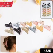Triangle Shape Mix Color Plastic Hair Claw Clip  12 Pc Durable Grip For Women And Girls