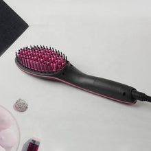 0376a Simply Straight Electric 2 In 1 Ceramic Hair Straightener Straightening Comb Brush With Lcd Screen Temperature Control Display For Women