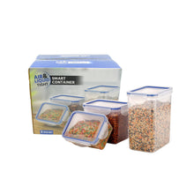 5800 Classics Rectangular Plastic Airtight Food Storage Containers With Leak Proof Locking Lid Storage Container Set Of 3 Pc( Approx Capacity 500ml1000ml1500ml Transparent)